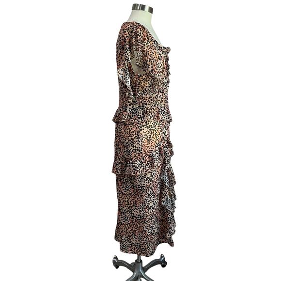 Majorelle Jasmina Leopard Midi Dress Size Large - Picture 4 of 11